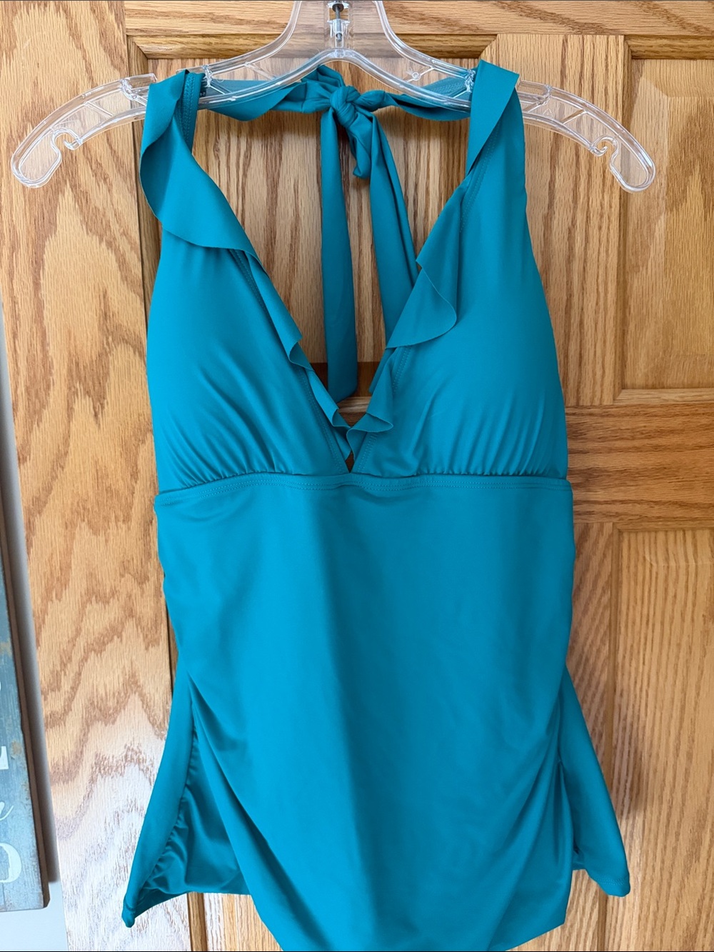Lauren Ralph Lauren Teal Halter Tankini Swim Top